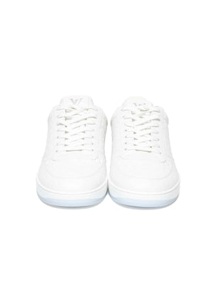 Louis Vuitton White Soft Calfskin Monogram Leather Rivoli Sneakers Size 7.5
