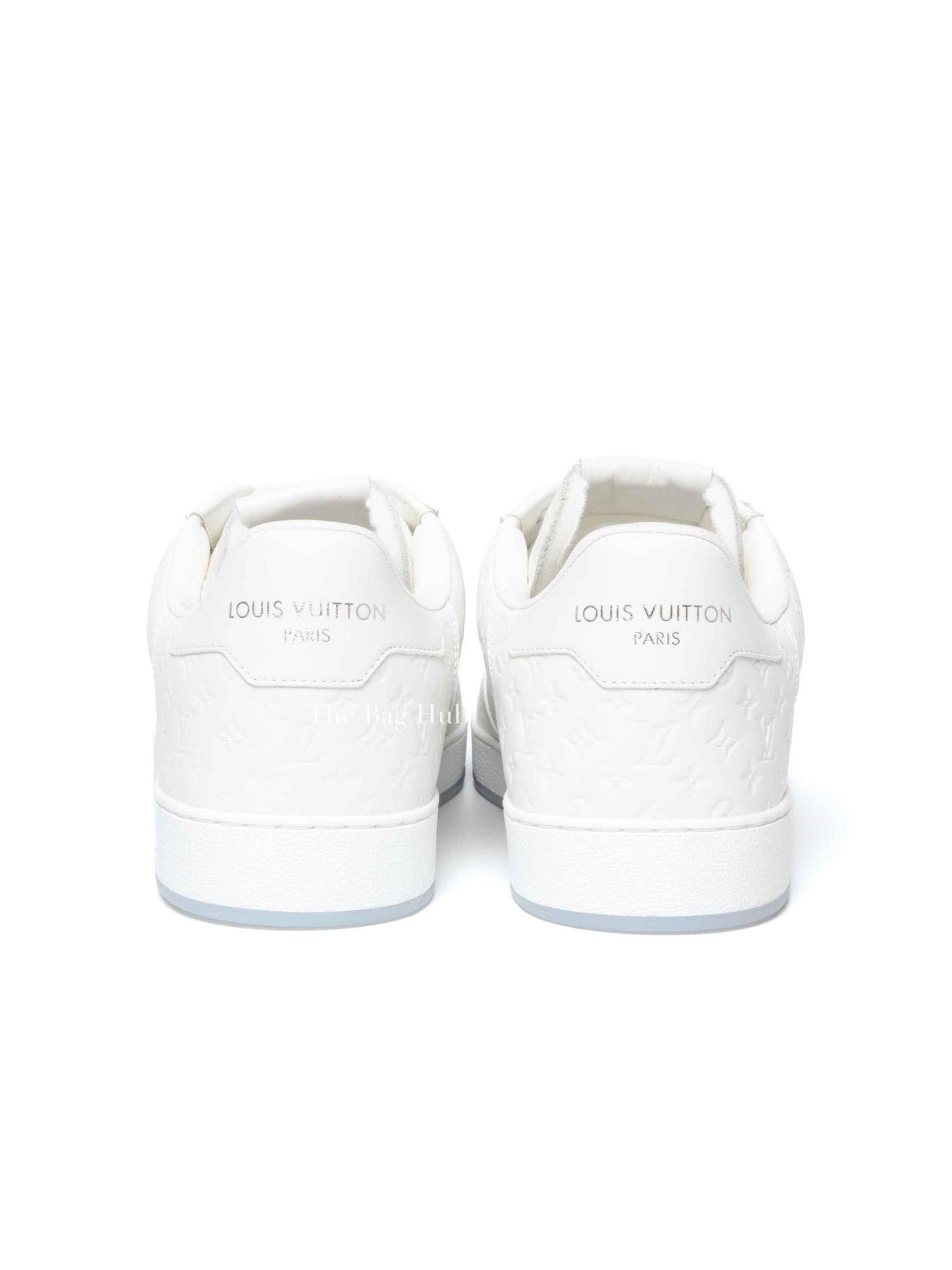 Louis Vuitton White Soft Calfskin Monogram Leather Rivoli Sneakers Size 7.5