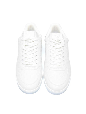 Louis Vuitton White Soft Calfskin Monogram Leather Rivoli Sneakers Size 7.5