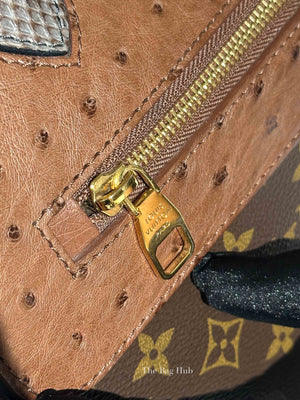 Louis Vuitton Ostrich and Python Monogram Leather Canvas Limited Edition Majestueux MM Bag