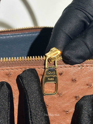 Louis Vuitton Ostrich and Python Monogram Leather Canvas Limited Edition Majestueux MM Bag