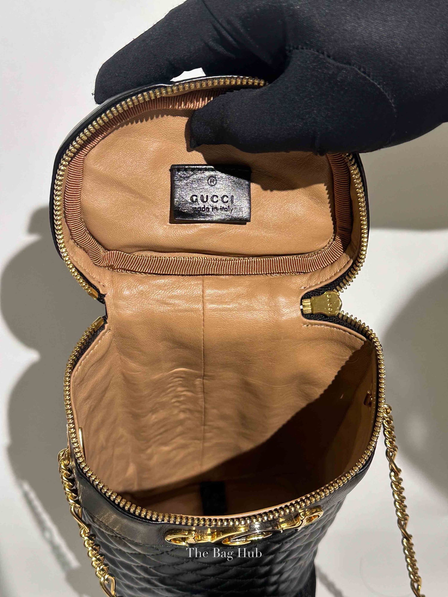 Gucci Black Calfskin Trapuntata Zumi Belt Bag