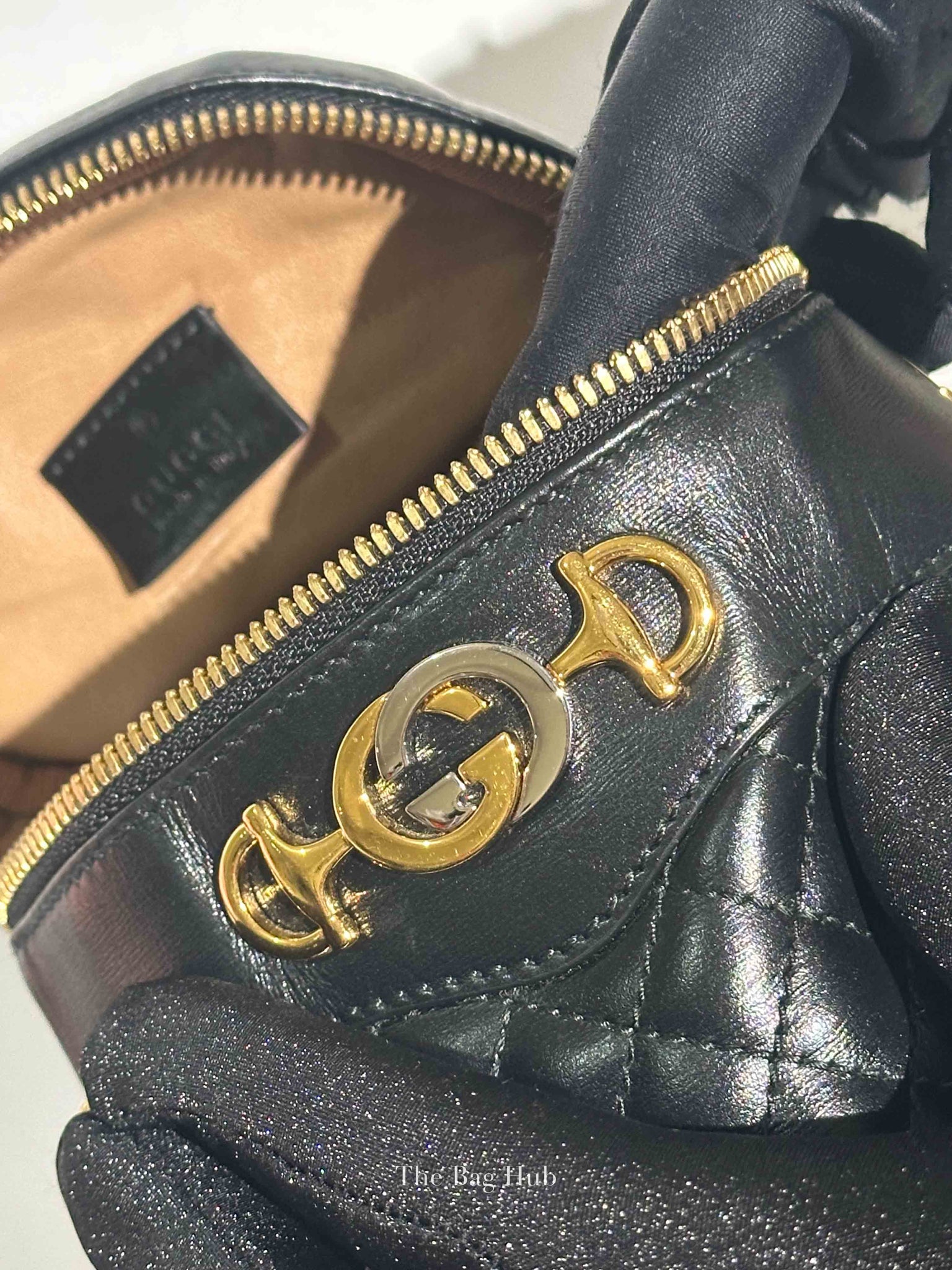 Gucci Black Calfskin Trapuntata Zumi Belt Bag