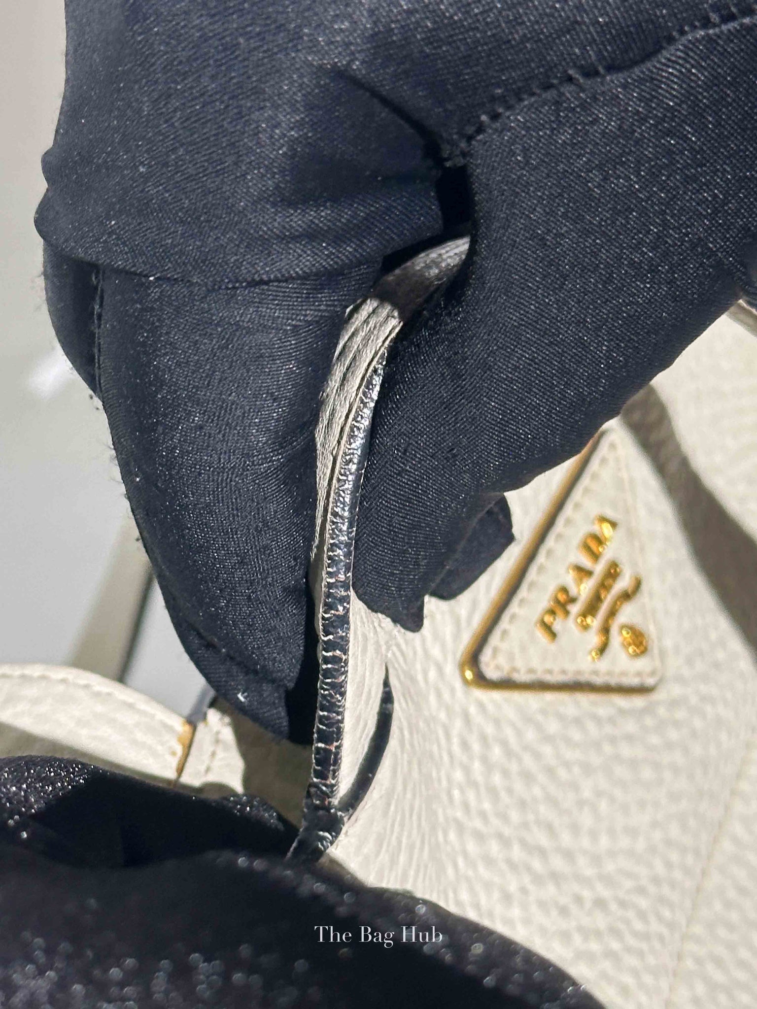Prada Ghiaccio Vitello Daino Shopper Tote Bag BR5092