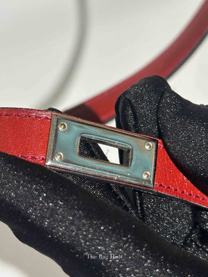 Hermes Rouge H Leather Kelly Choker Necklace PHW