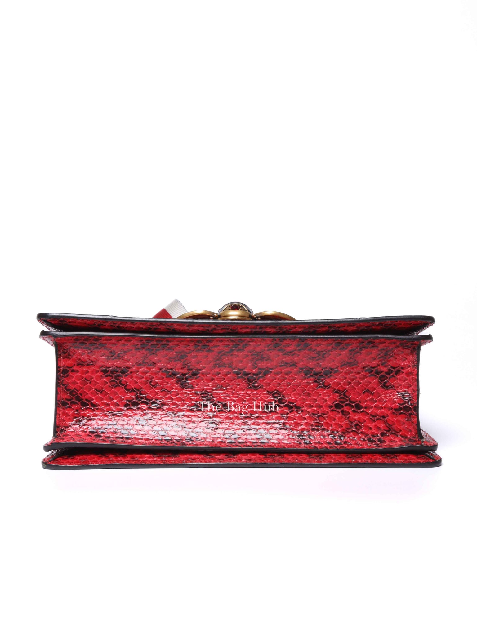 Gucci Red Leather Ayers Queen Margaret Small Top Handle Bag