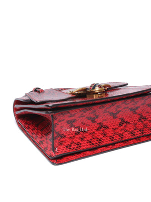 Gucci Red Leather Ayers Queen Margaret Small Top Handle Bag