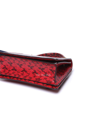 Gucci Red Leather Ayers Queen Margaret Small Top Handle Bag