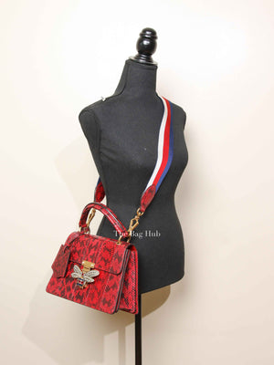 Gucci Red Leather Ayers Queen Margaret Small Top Handle Bag
