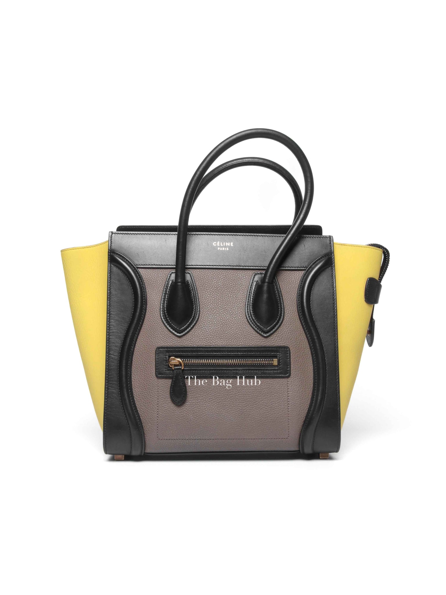 Celine Tri-Color Drummed Calfskin/Suede Micro Luggage Bag