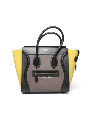 Celine Tri-Color Drummed Calfskin/Suede Micro Luggage Bag