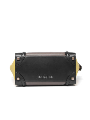Celine Tri-Color Drummed Calfskin/Suede Micro Luggage Bag