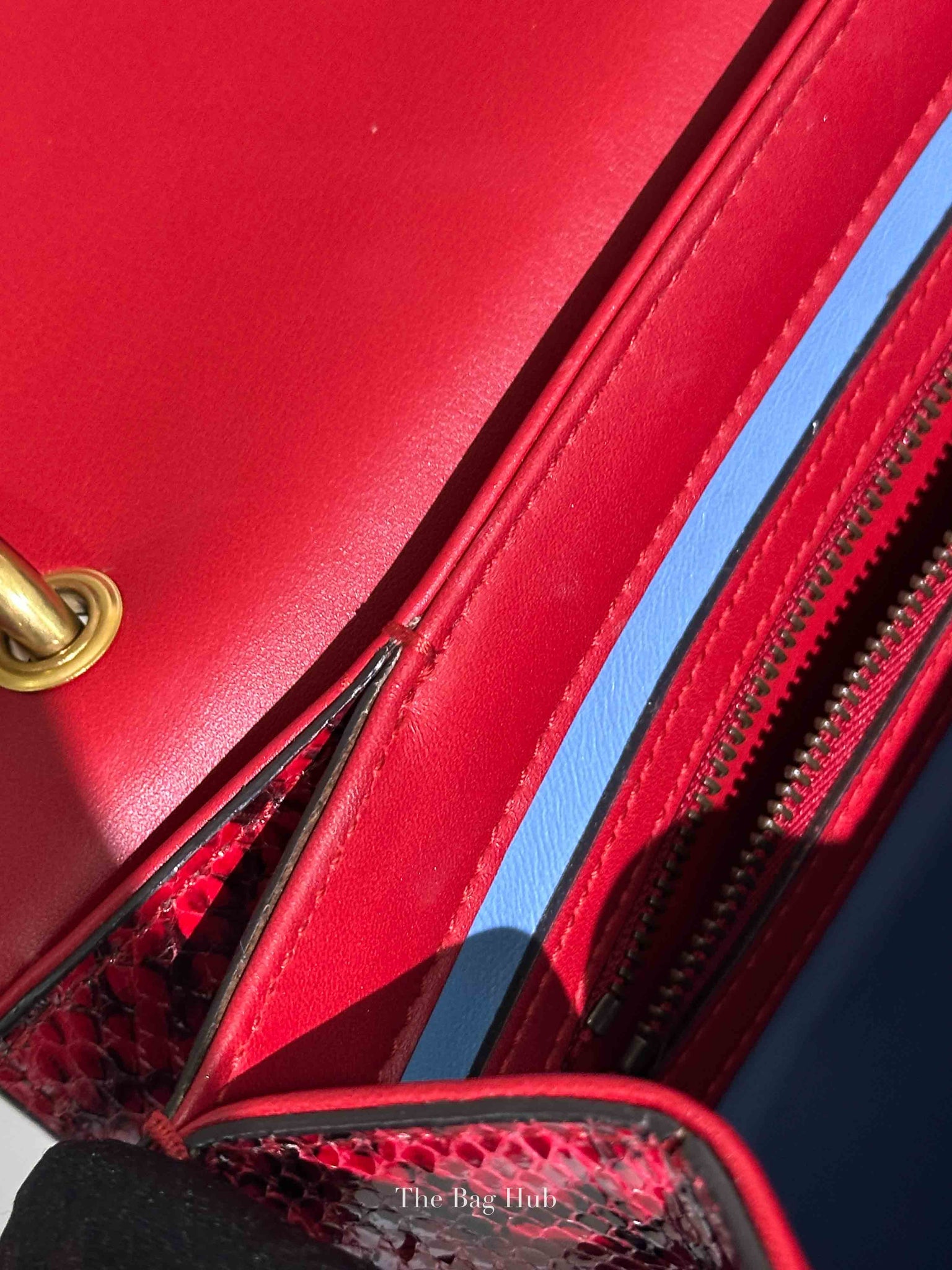 Gucci Red Leather Ayers Queen Margaret Small Top Handle Bag
