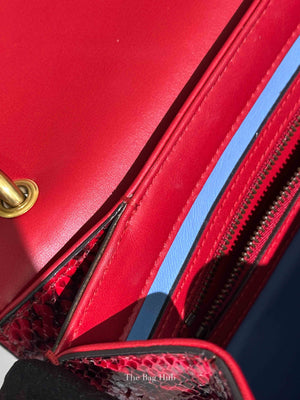 Gucci Red Leather Ayers Queen Margaret Small Top Handle Bag