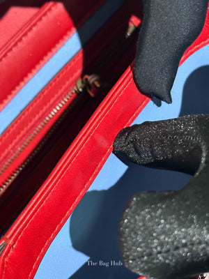 Gucci Red Leather Ayers Queen Margaret Small Top Handle Bag