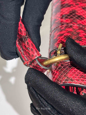 Gucci Red Leather Ayers Queen Margaret Small Top Handle Bag