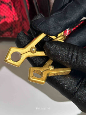 Gucci Red Leather Ayers Queen Margaret Small Top Handle Bag