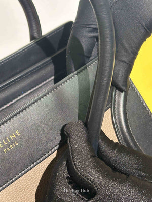 Celine Tri-Color Drummed Calfskin/Suede Micro Luggage Bag