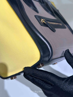 Celine Tri-Color Drummed Calfskin/Suede Micro Luggage Bag