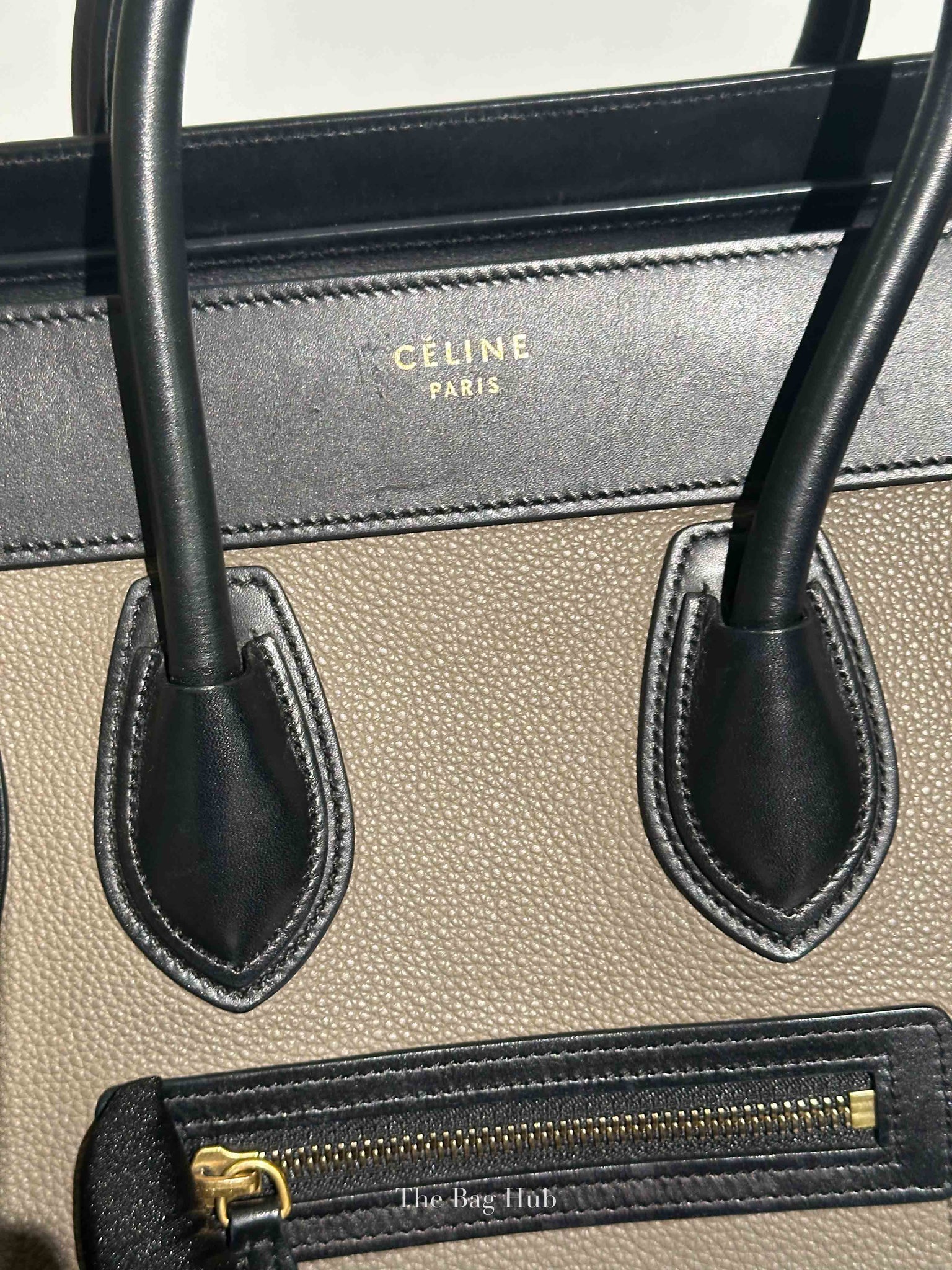 Celine Tri-Color Drummed Calfskin/Suede Micro Luggage Bag