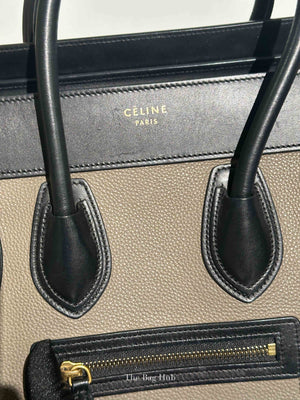 Celine Tri-Color Drummed Calfskin/Suede Micro Luggage Bag