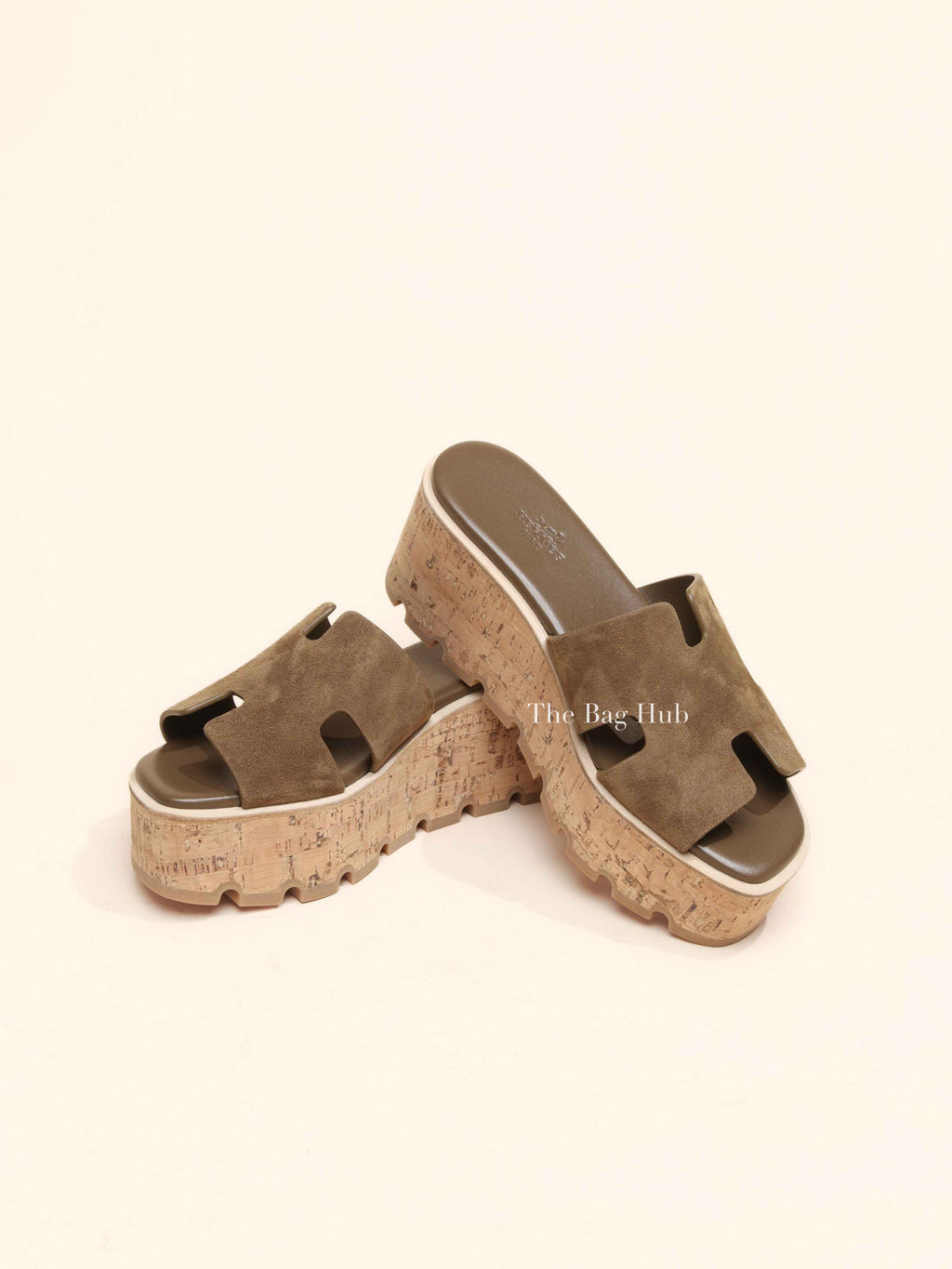 Hermes Vert Toundra Suede/Leather Eze 30 Sandals Size 36