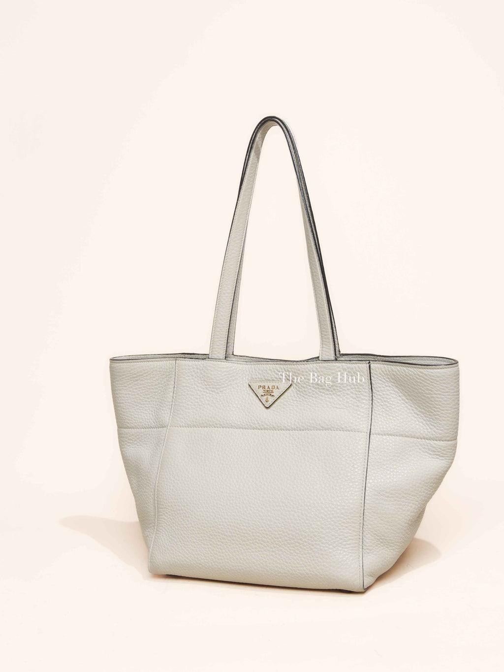 Prada Ghiaccio Vitello Daino Shopper Tote Bag BR5092