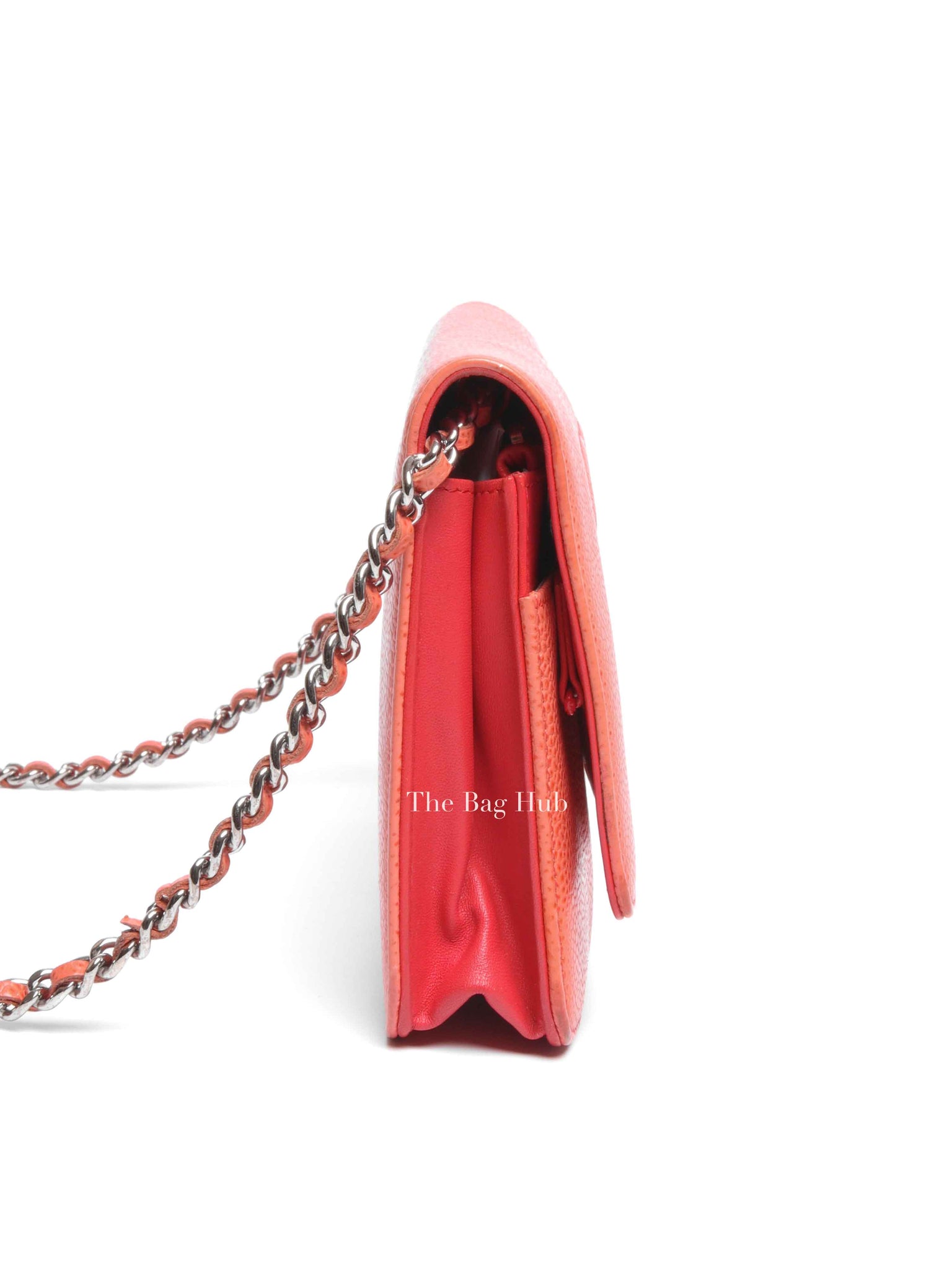 Chanel Coral Caviar Timeless CC Wallet On Chain SHW