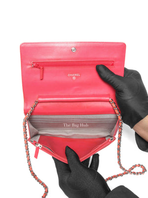 Chanel Coral Caviar Timeless CC Wallet On Chain SHW