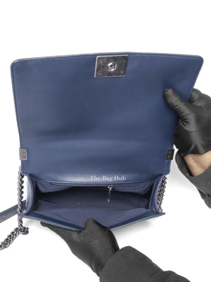 Chanel Blue Calfskin Ombre Faded Quilted New Medium Boy Flap Bag RHW