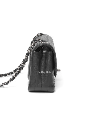 Chanel Black Caviar Chevron Rectangular Mini Flap Bag SHW