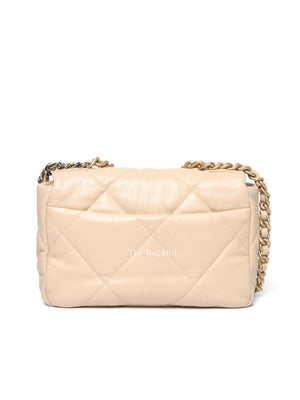 Chanel Beige Lambskin Quilted Medium C19 Bag