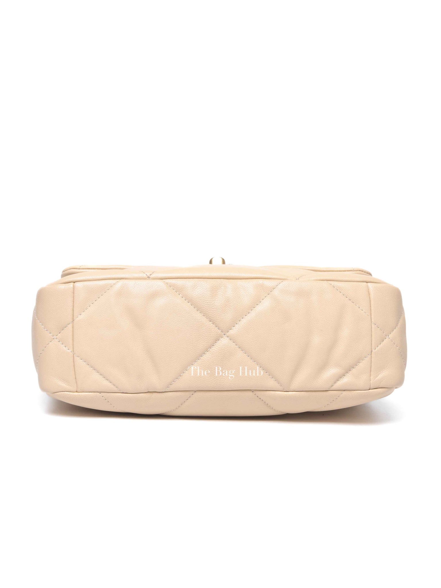 Chanel Beige Lambskin Quilted Medium C19 Bag