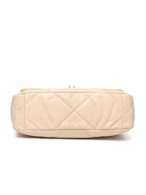 Chanel Beige Lambskin Quilted Medium C19 Bag