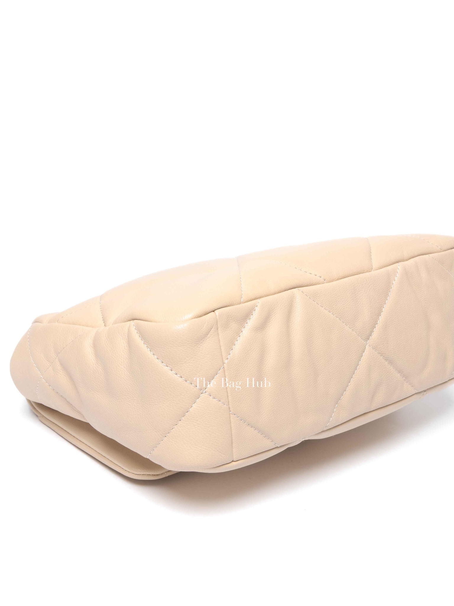 Chanel Beige Lambskin Quilted Medium C19 Bag