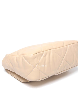 Chanel Beige Lambskin Quilted Medium C19 Bag