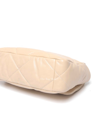 Chanel Beige Lambskin Quilted Medium C19 Bag