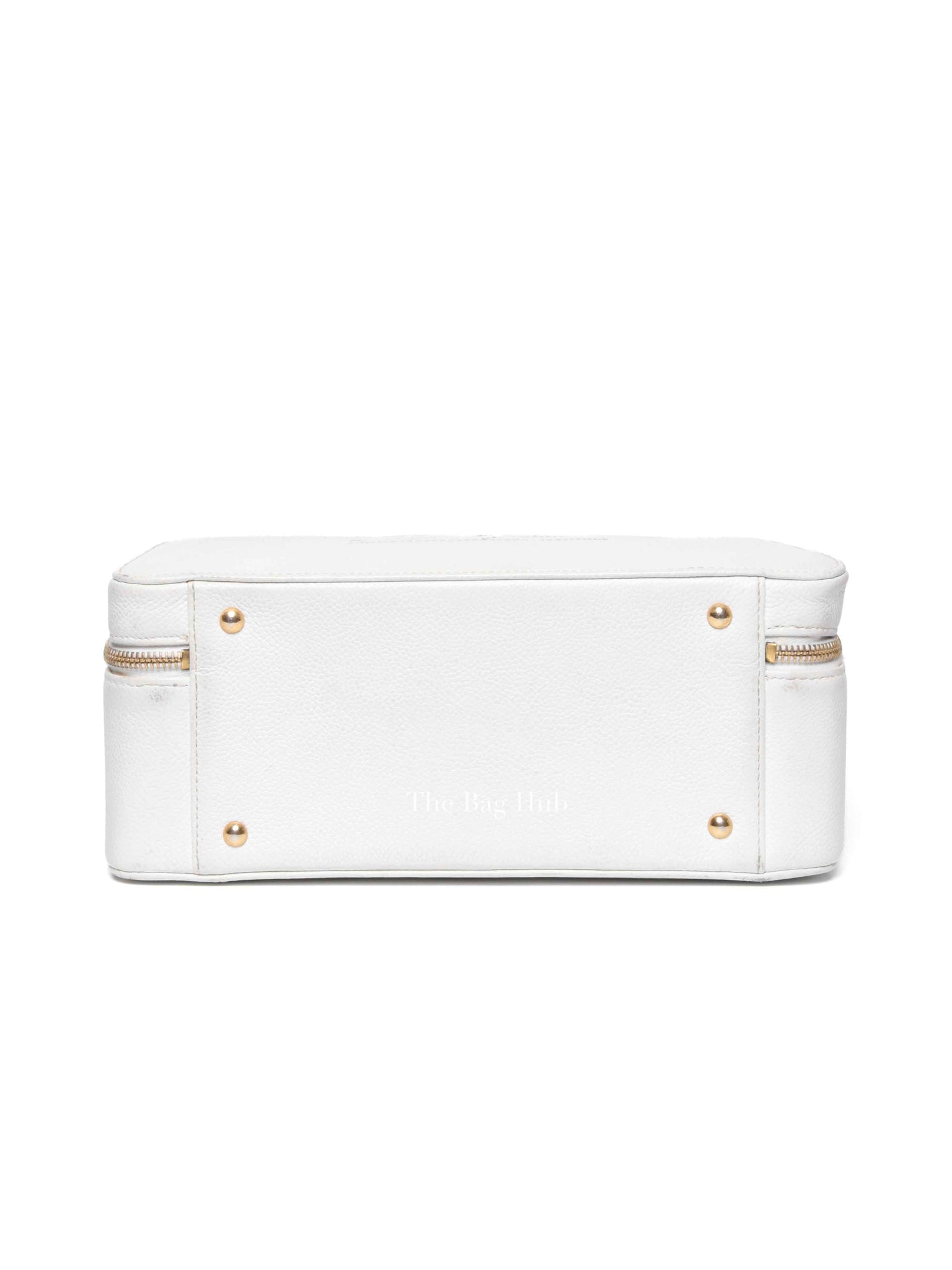 Chanel White Leather Box Vanity Bag