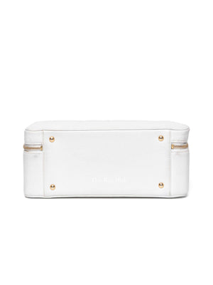 Chanel White Leather Box Vanity Bag