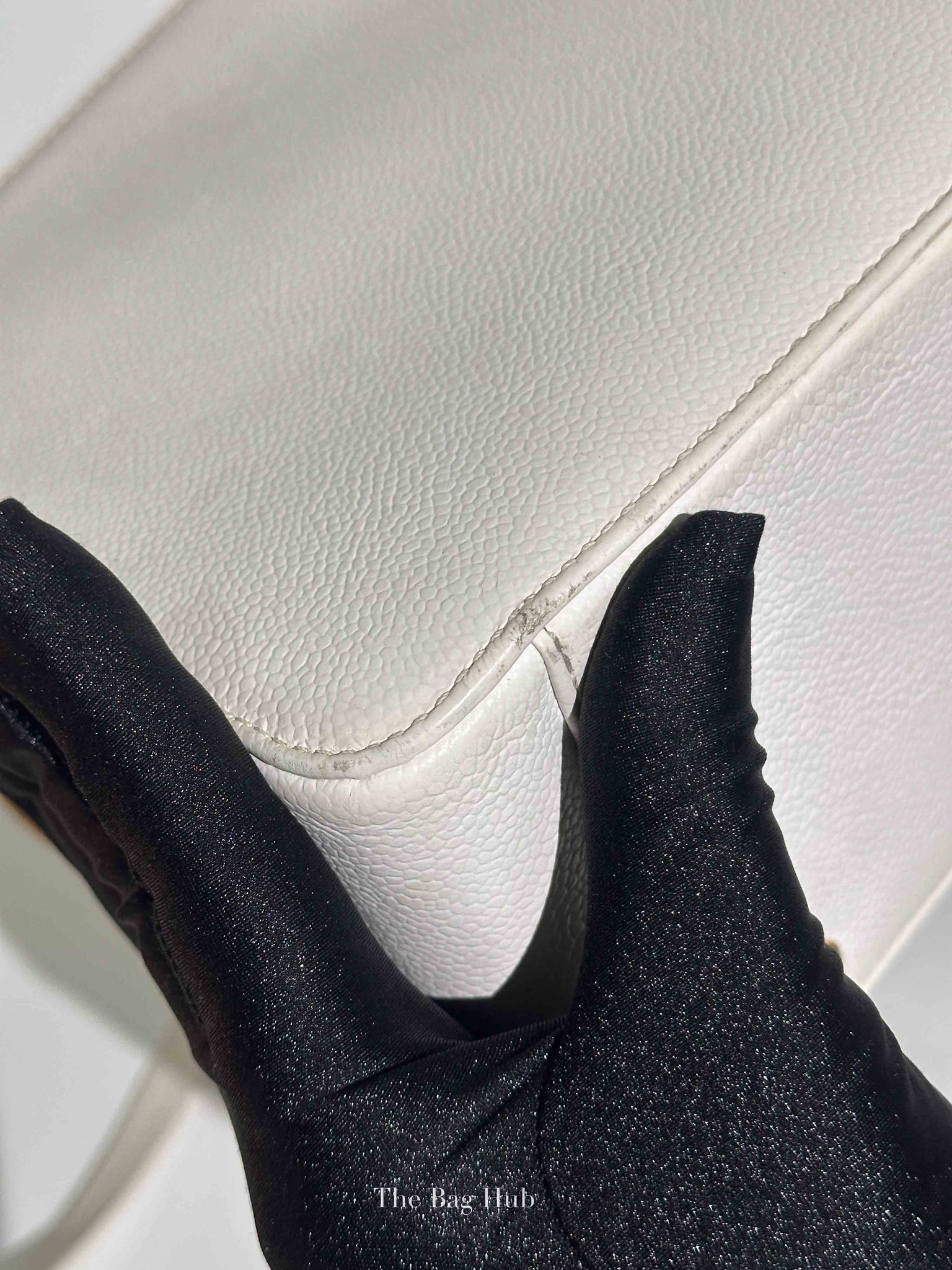 Chanel White Leather Box Vanity Bag