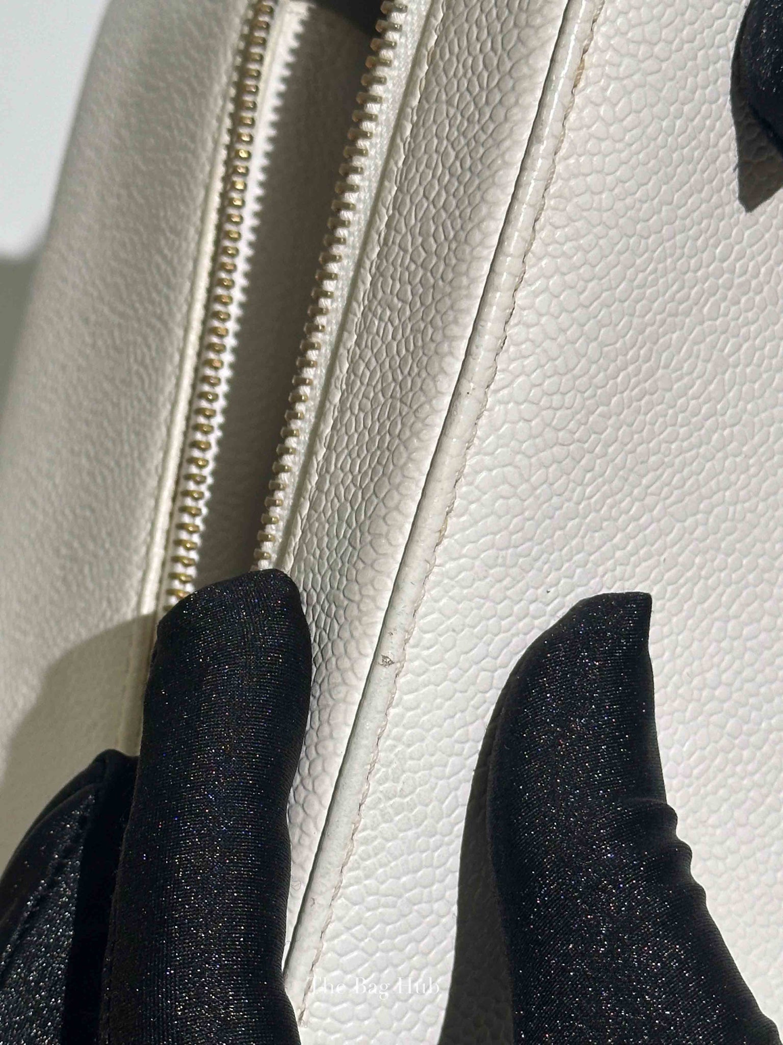 Chanel White Leather Box Vanity Bag
