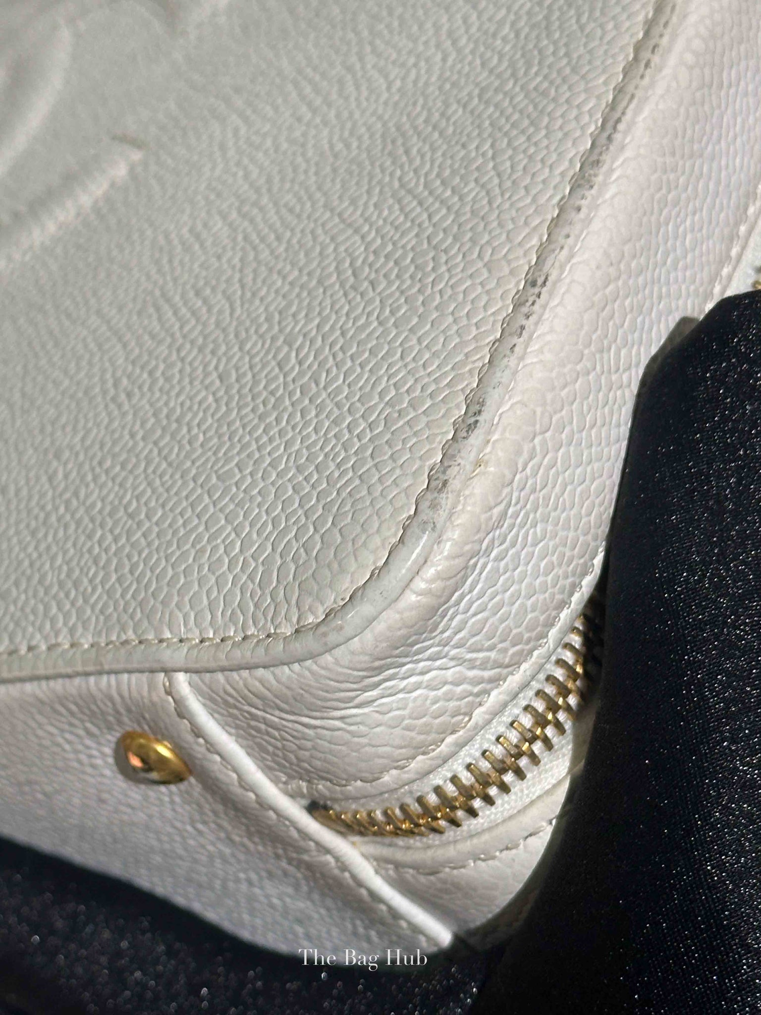 Chanel White Leather Box Vanity Bag