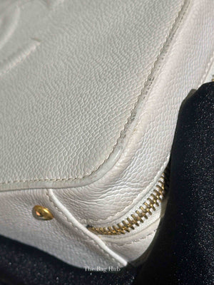 Chanel White Leather Box Vanity Bag