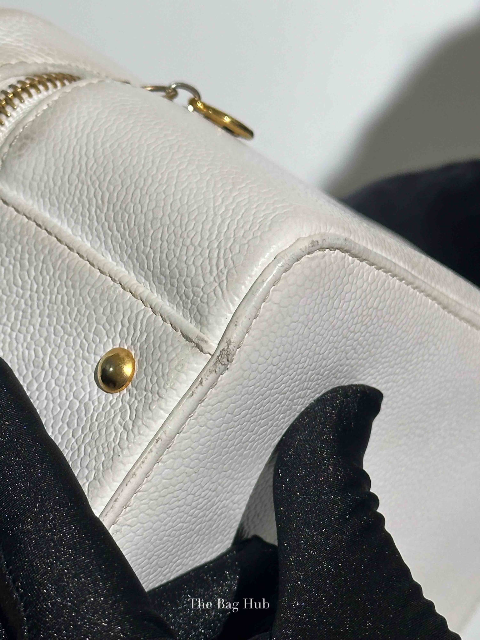 Chanel White Leather Box Vanity Bag