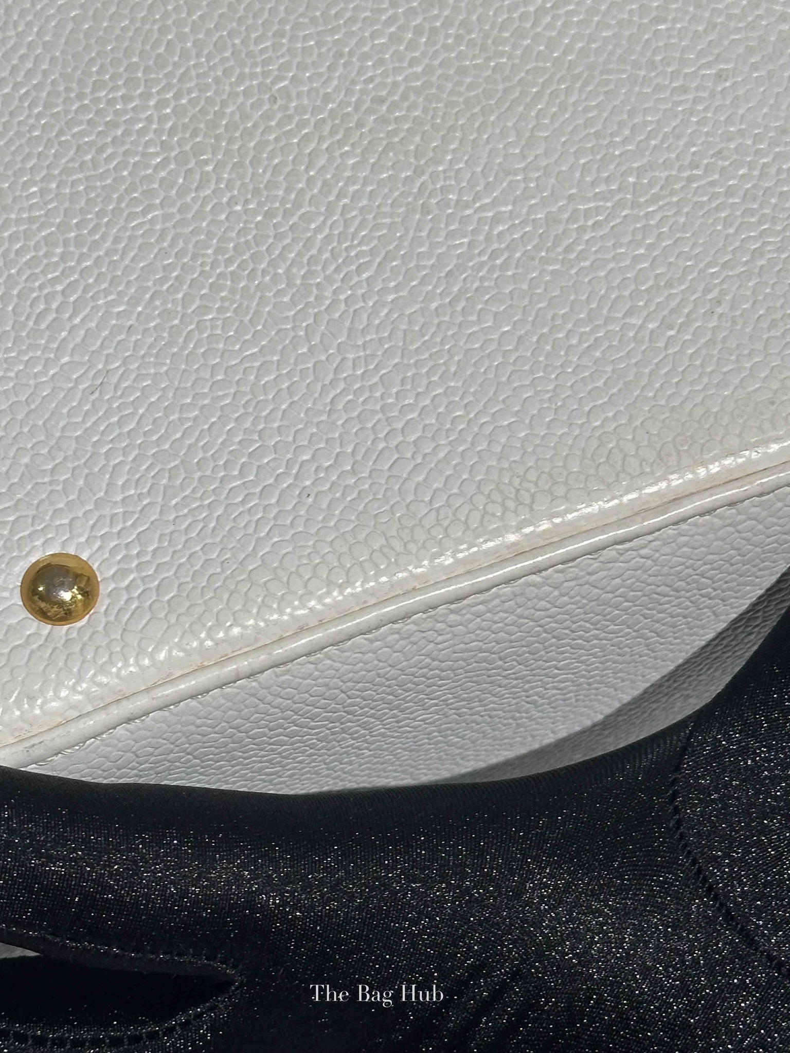 Chanel White Leather Box Vanity Bag