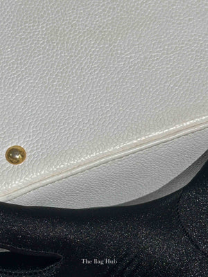 Chanel White Leather Box Vanity Bag