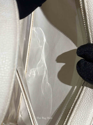 Chanel White Leather Box Vanity Bag
