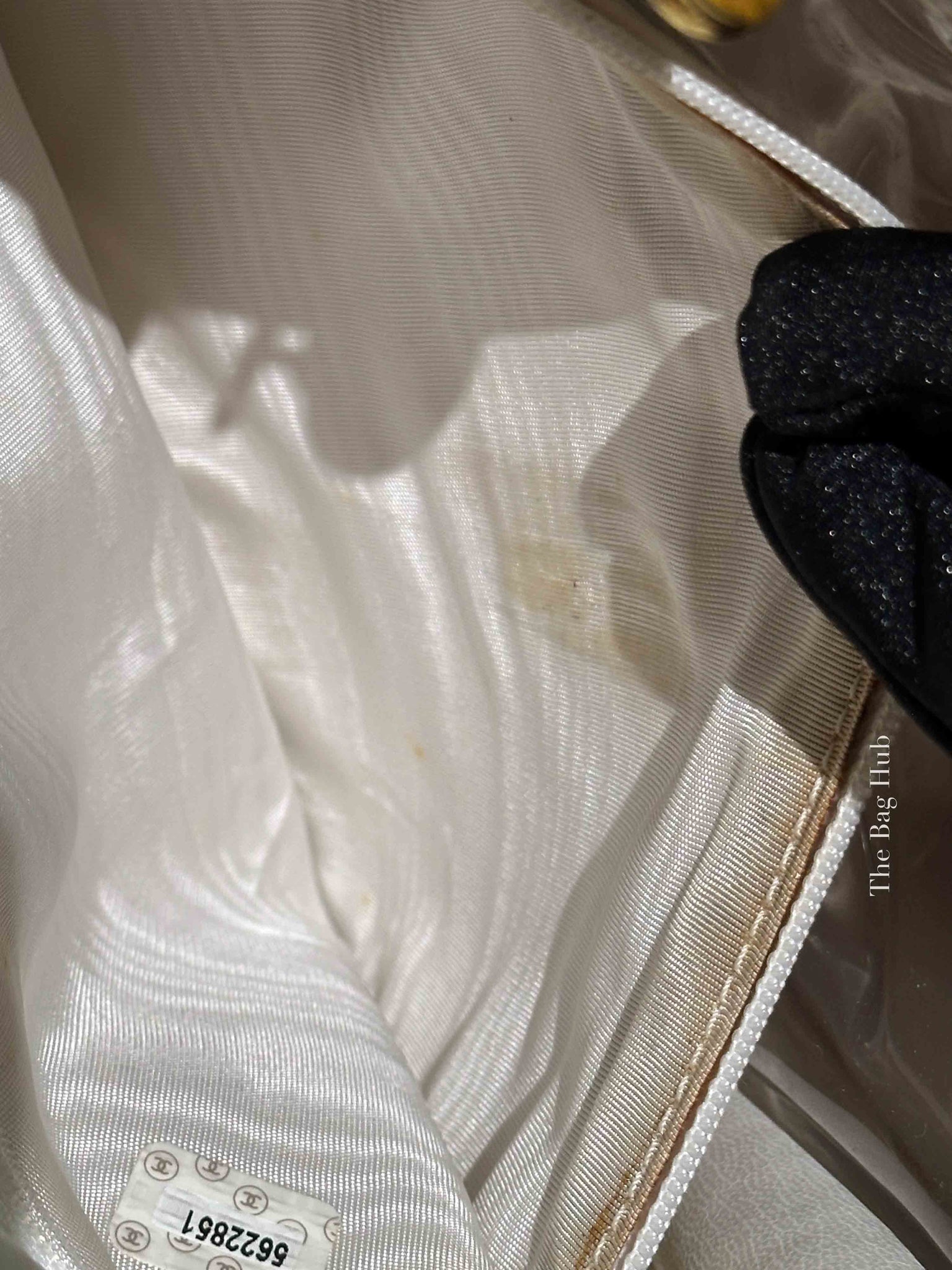 Chanel White Leather Box Vanity Bag