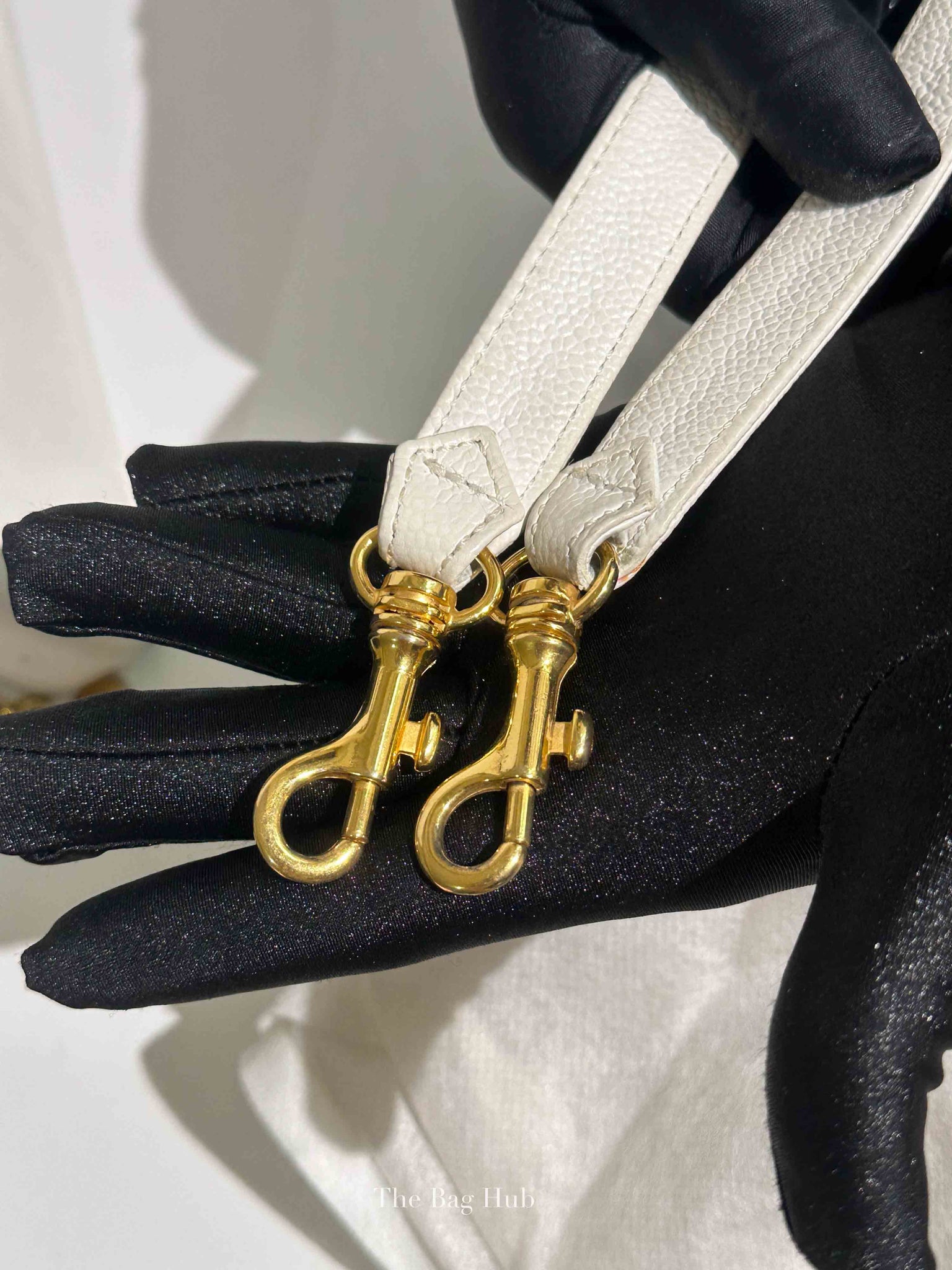 Chanel White Leather Box Vanity Bag