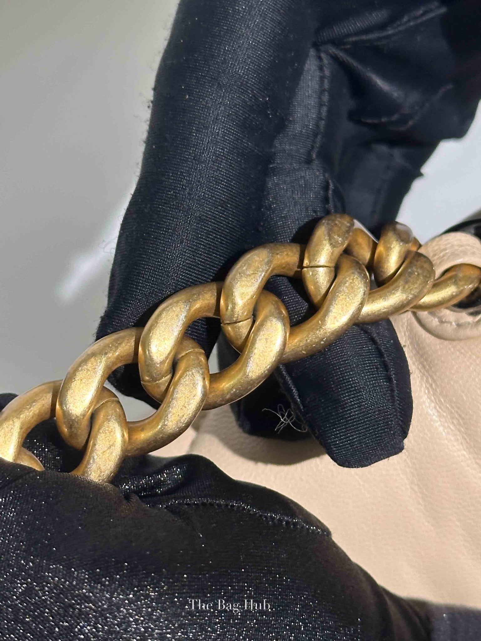 Chanel Beige Lambskin Quilted Medium C19 Bag